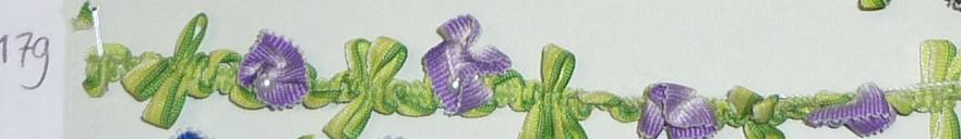 Flowerribbon with Pearls 15mm (15 yard), Purple 179
